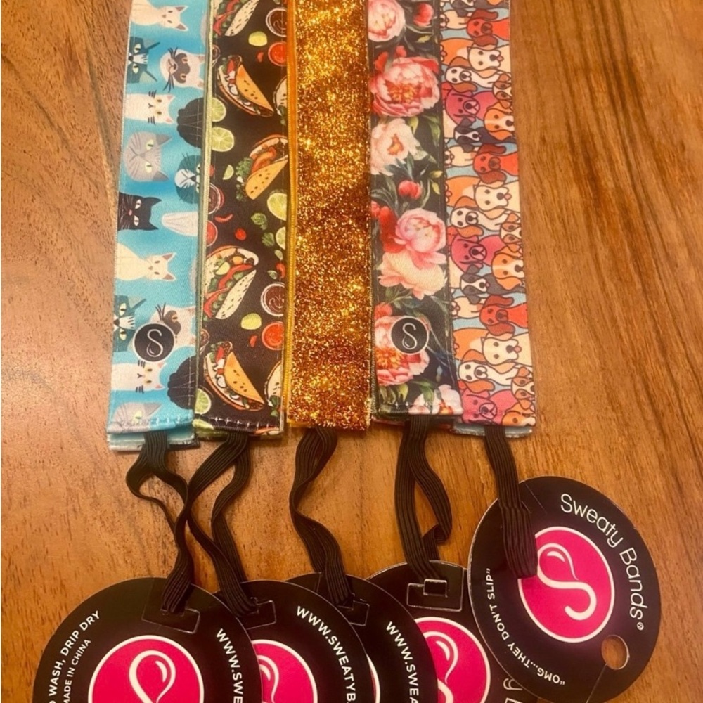 NWT Stylish SweatyBands workout bands bundle of 5.
